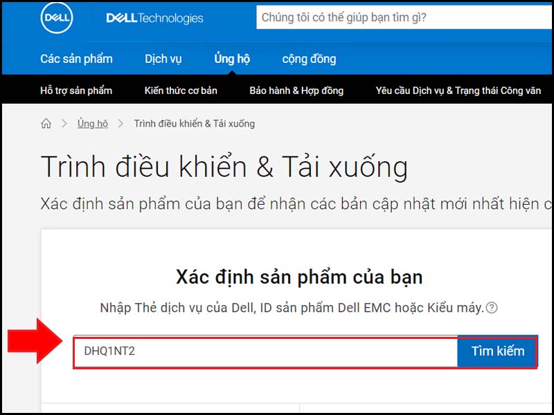  Truy cập vào đường dẫn tải Driver Dell